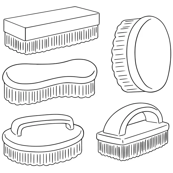 Vektor-Set von Reinigungsbürste — Stockvektor