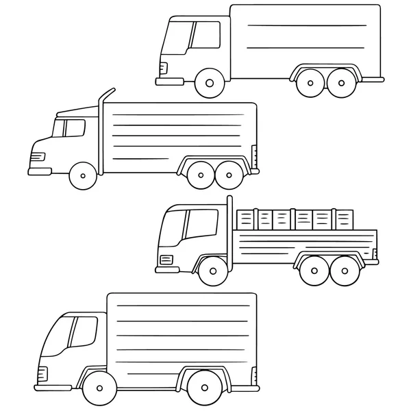 Διάνυσμα σύνολο φορτηγών — Διανυσματικό Αρχείο