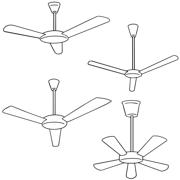 Vektor-Set von Deckenventilator — Stockvektor