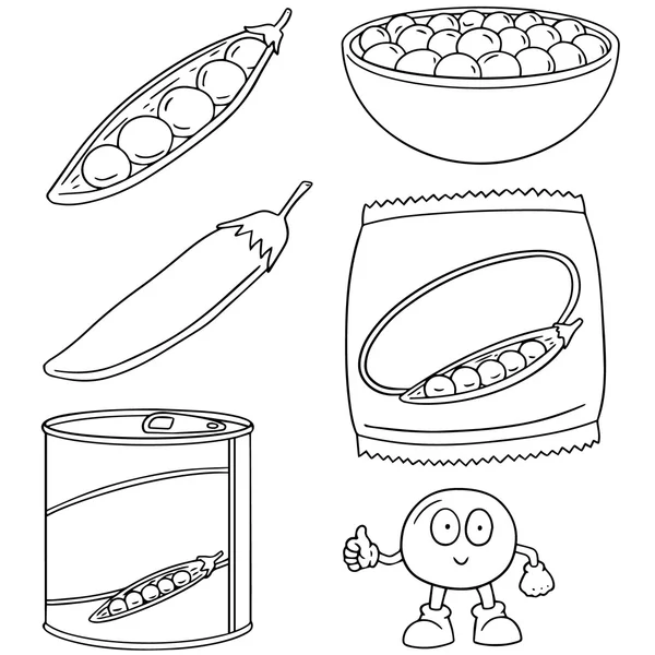 向量集的绿豌豆 — 图库矢量图片