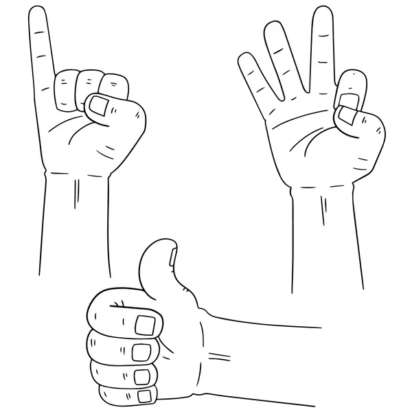 Vector set of cartoon hand — Stock Vector