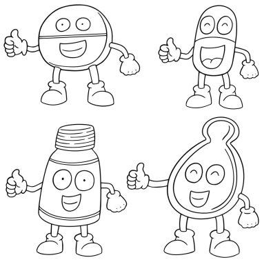 İlaç çizgi filminin vektör kümesi