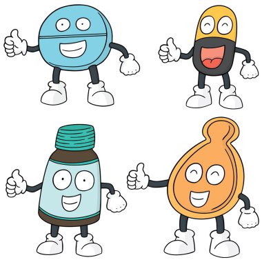 İlaç çizgi filminin vektör kümesi