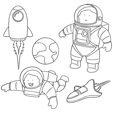 vector set of astronaut clipart