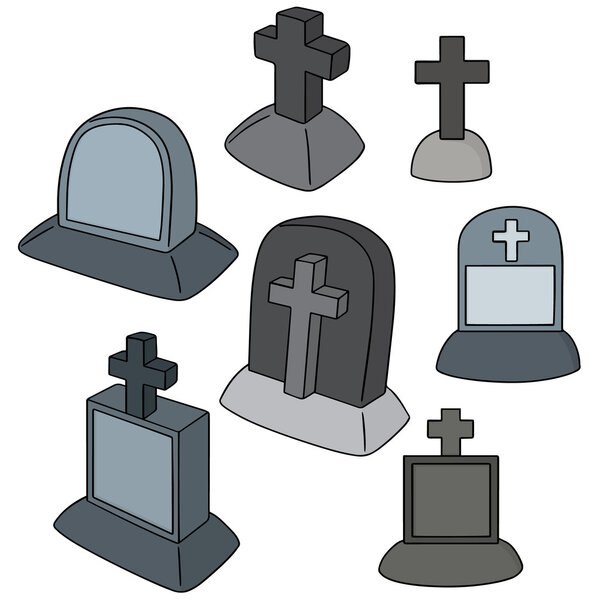 vector set of tombstone