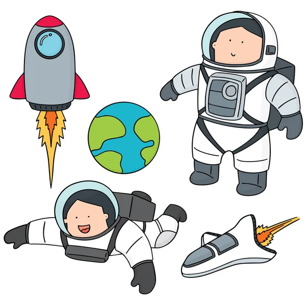 Vector set van astronaut — Stockvector