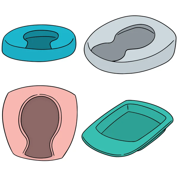 Conjunto vetorial de bedpan — Vetor de Stock