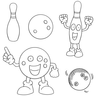 bowling topu ve PIN vektör kümesi