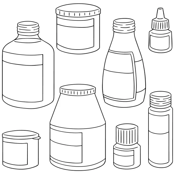 Vektor-Set von Medizinflasche — Stockvektor