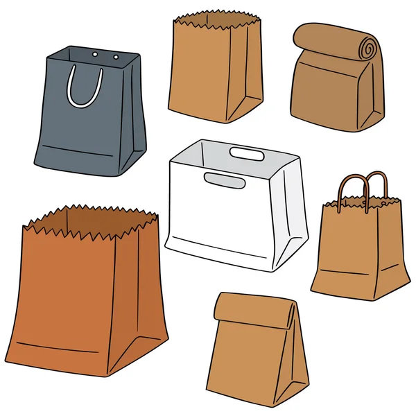 Vector conjunto de bolsa de papel — Vector de stock