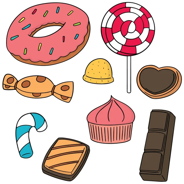 Ensemble vectoriel de dessert — Image vectorielle