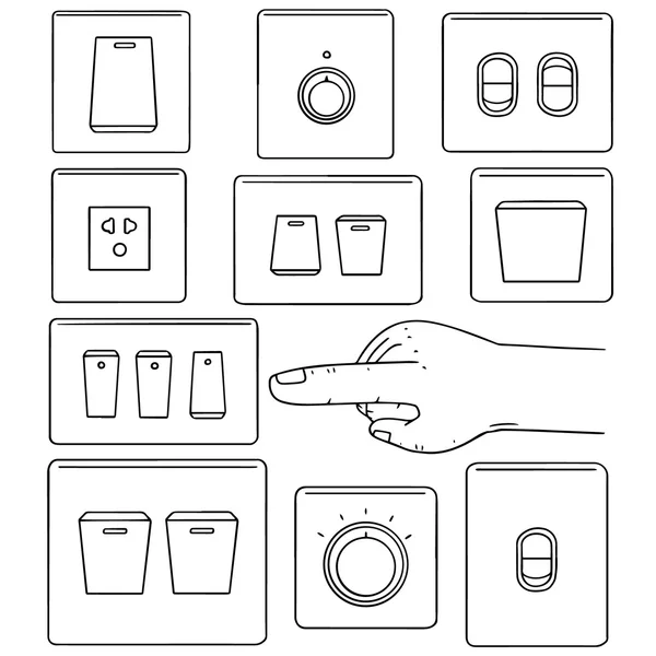 Ensemble vectoriel de commutateur électrique — Image vectorielle