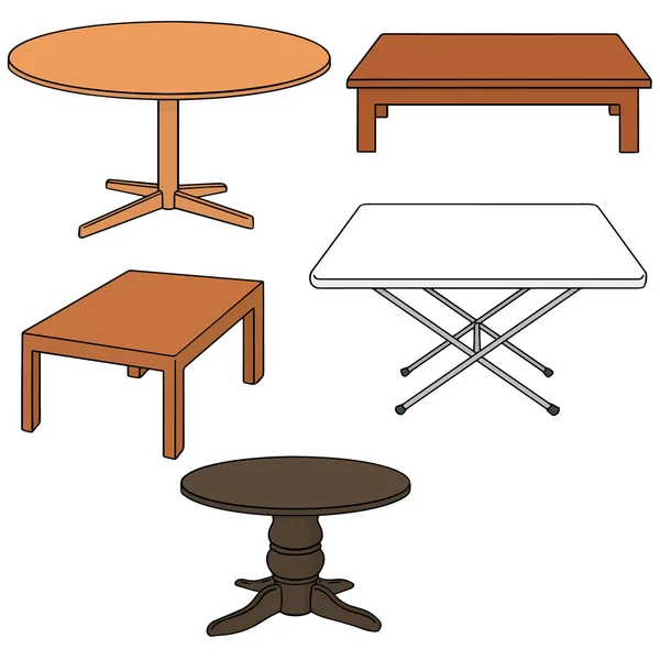 Векторный набор столов — стоковый вектор