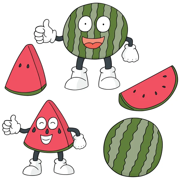 Vector set van watermeloen — Stockvector