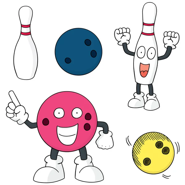 Vector set of bowling ball and pin — Stock Vector