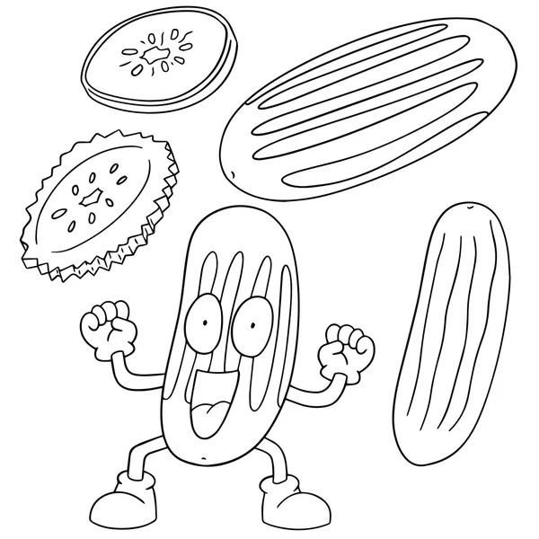 Jeu vectoriel de concombre — Image vectorielle