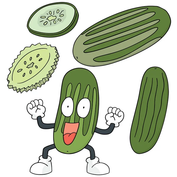 Vector set van komkommer — Stockvector