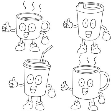 vektör set kahve Kupası