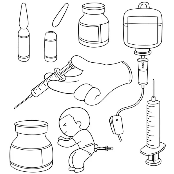 注射薬のベクトルを設定 — ストックベクタ