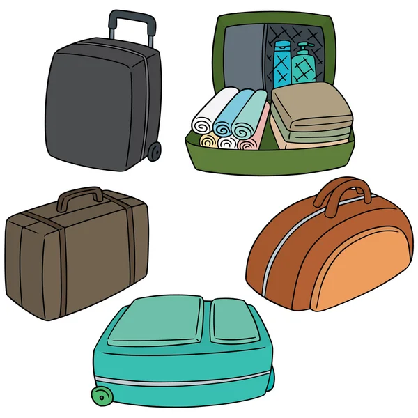 スーツケースのベクトルを設定 — ストックベクタ