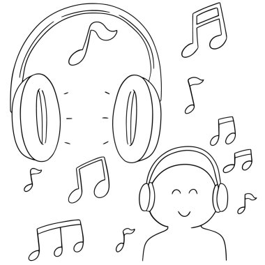 kulaklık vektör kümesi