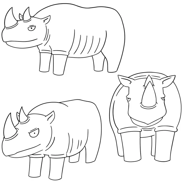 Jeu vectoriel de rhinocéros — Image vectorielle