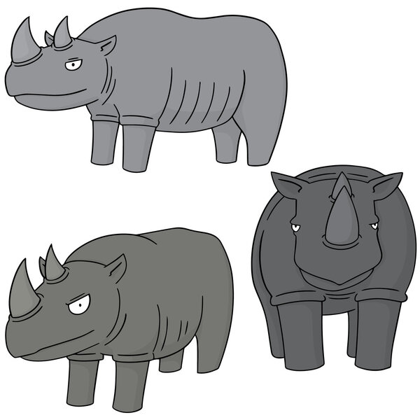 Vector conjunto de rinocerontes — Vector de stock