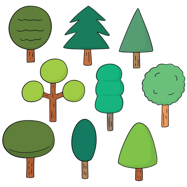 Vektor uppsättning träd — Stock vektor