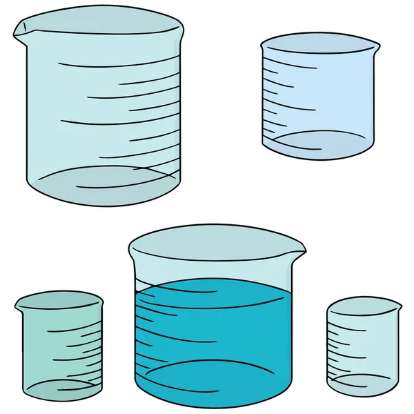 Vector conjunto de vaso de precipitados — Archivo Imágenes Vectoriales