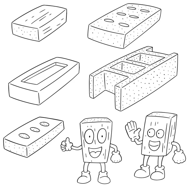 Векторний набір цегли — стоковий вектор
