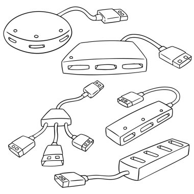 usb hub'ına vektör kümesi