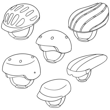 Bisiklet kask vektör kümesi
