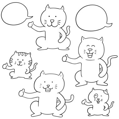 vektör kedi kümesi