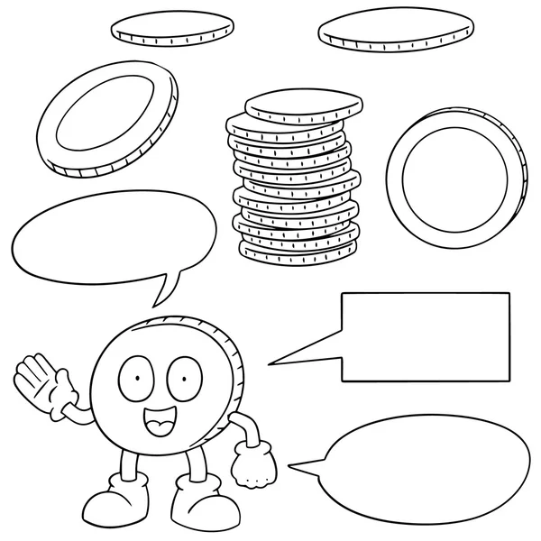 Conjunto vetorial de desenhos animados dinheiro — Vetor de Stock