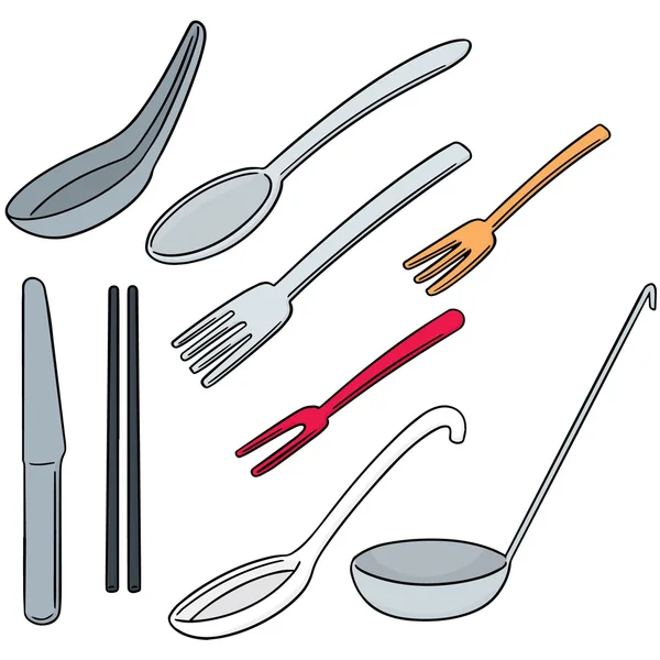 Векторный набор посуды — стоковый вектор