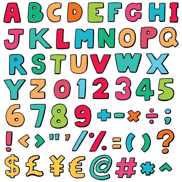 Vector conjunto de alfabeto y número — Archivo Imágenes Vectoriales