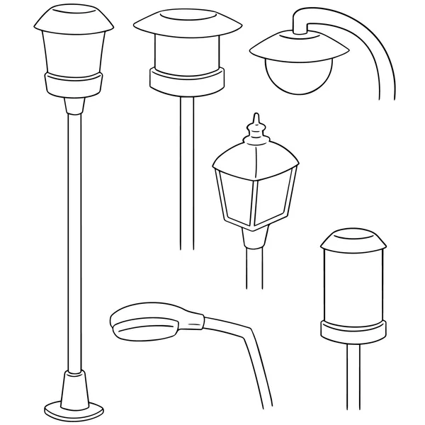 Vector conjunto de lámpara al aire libre — Vector de stock