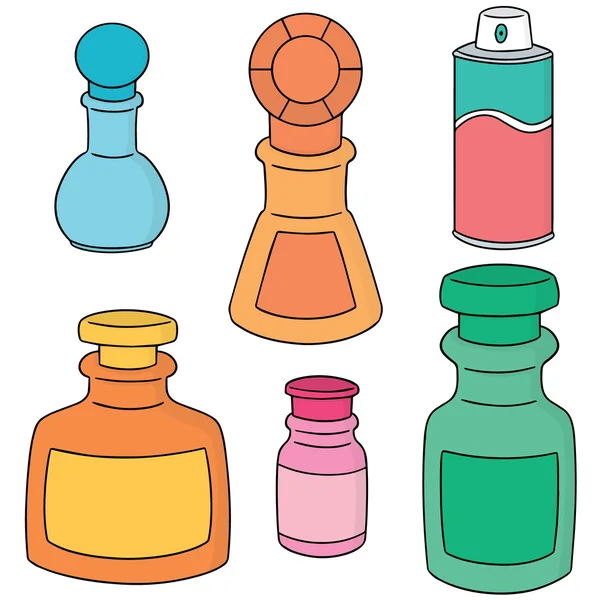 Vectorset van parfumflesje — Stockvector