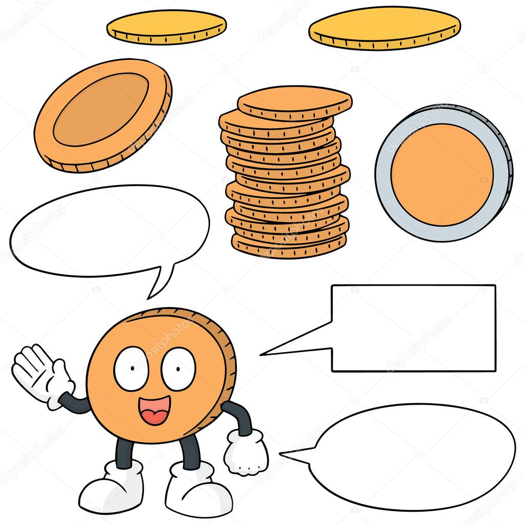 vector set of money cartoon