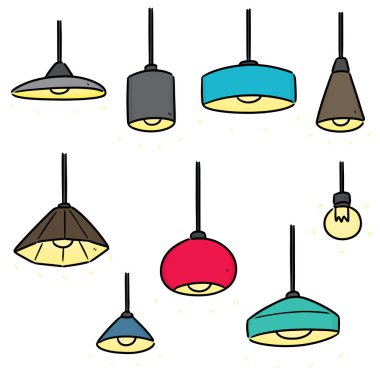 vektör tavan lambası kümesi