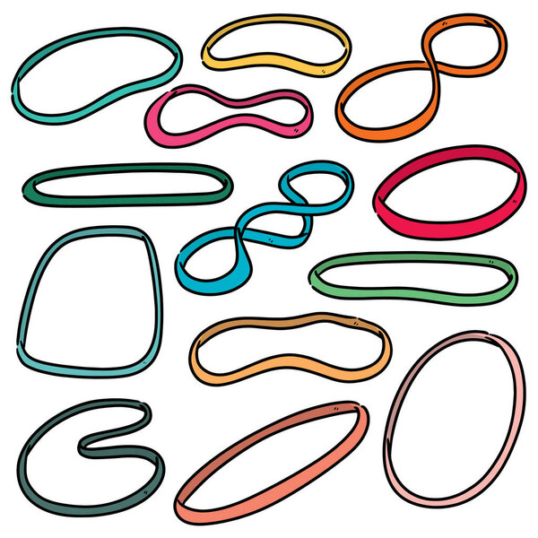 vector set of rubber band
