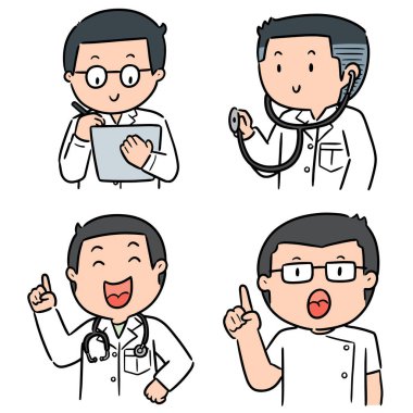 vektör tıbbi personel seti