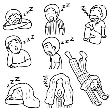 Uyuyan insanların vektör kümesi