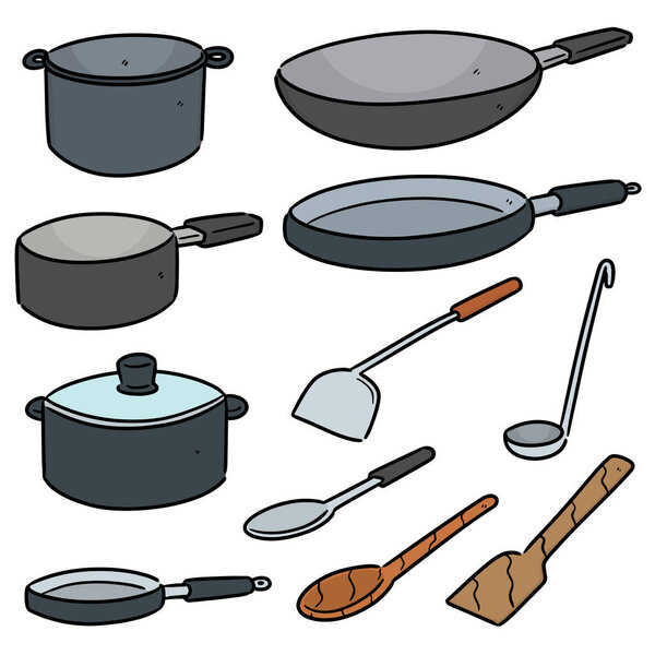 векторный набор кухонного инструмента
