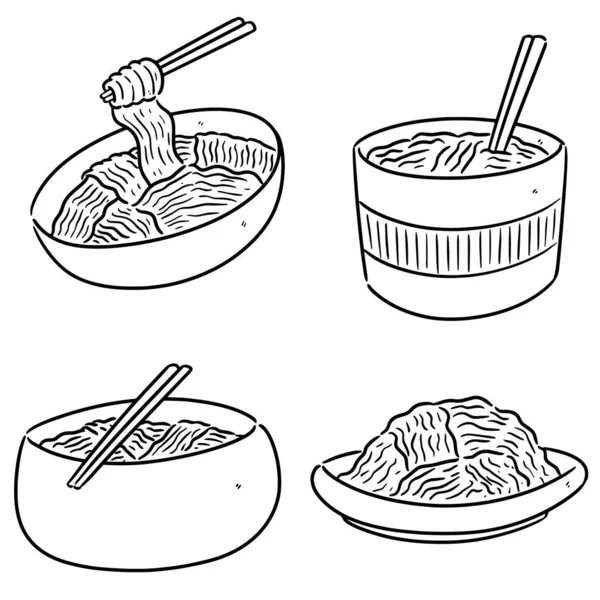 Vector Set Noodle — Stock Vector