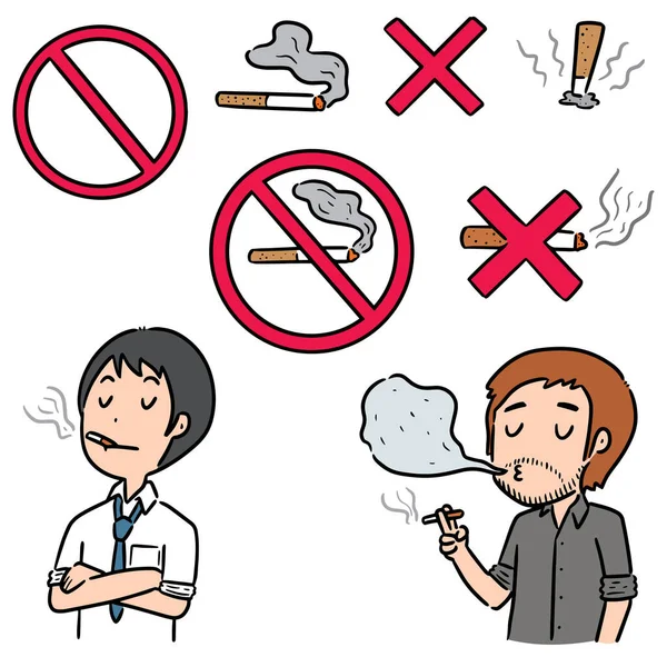タバコの漫画のベクトルセット — ストックベクタ