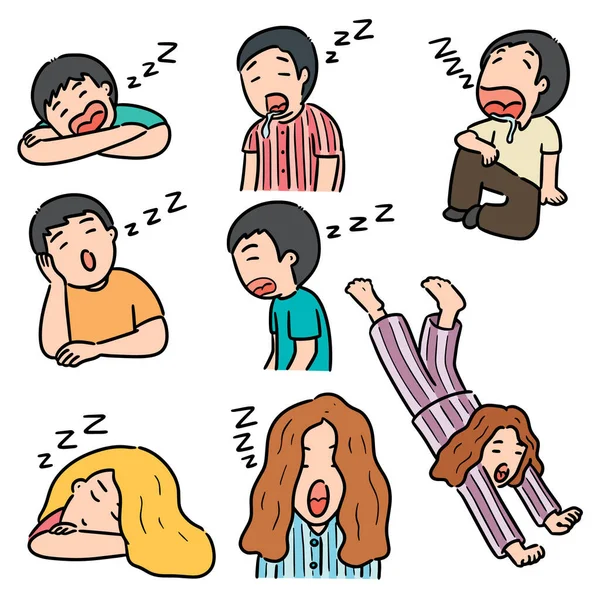 睡眠人群的病媒群 — 图库矢量图片