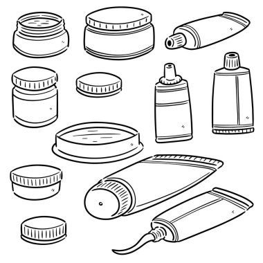 topikal kozmetik ve topikal tıp vektör kümesi