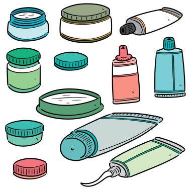 topikal kozmetik ve topikal tıp vektör kümesi