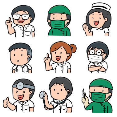 vektör tıbbi personel seti